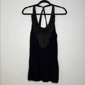 Alice + Olivia viscose tank w/ metal sequin detail